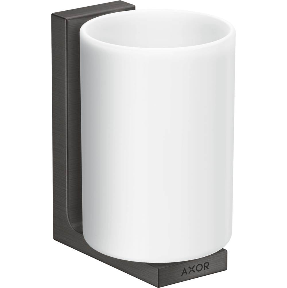 Axor - AXOR Universal Rectangular  Toothbrush Tumbler in Brushed Black Chrome - Brushed Black Chrome