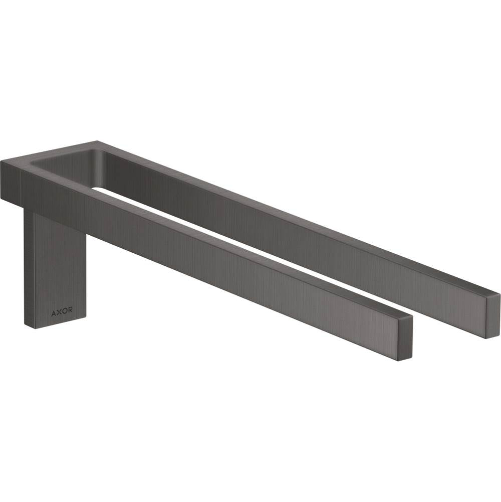 Axor - AXOR Universal Rectangular  Towel Holder Twin-Handle in Brushed Black Chrome - Brushed Black Chrome