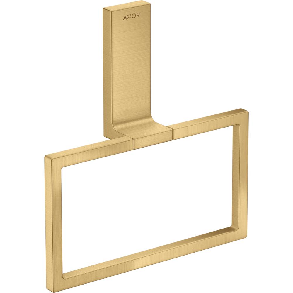 Axor - AXOR Universal Rectangular  Towel Ring in Brushed Gold Optic - Brushed Gold Optic