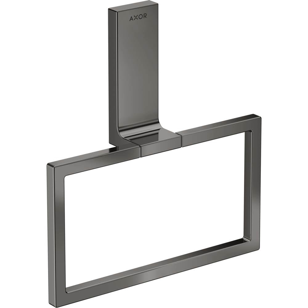 Axor - AXOR Universal Rectangular  Towel Ring in Polished Black Chrome - Polished Black Chrome