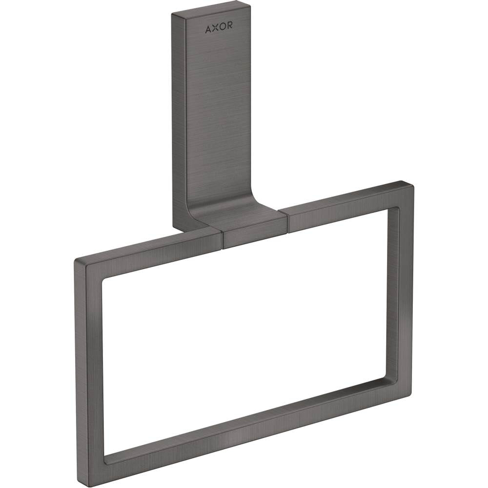 Axor - AXOR Universal Rectangular  Towel Ring in Brushed Black Chrome - Brushed Black Chrome