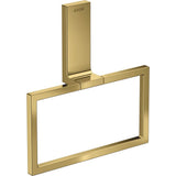 Axor - AXOR Universal Rectangular  Towel Ring in Polished Gold Optic - Polished Gold Optic