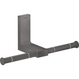 Axor - AXOR Universal Rectangular  Toilet Paper Holder Double in Brushed Black Chrome - Brushed Black Chrome