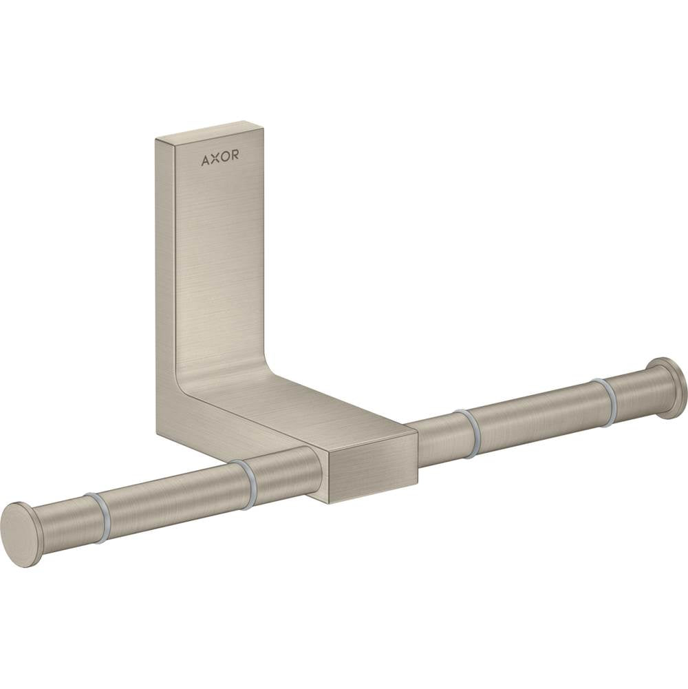 Axor - AXOR Universal Rectangular  Toilet Paper Holder Double in Brushed Nickel - Brushed Nickel