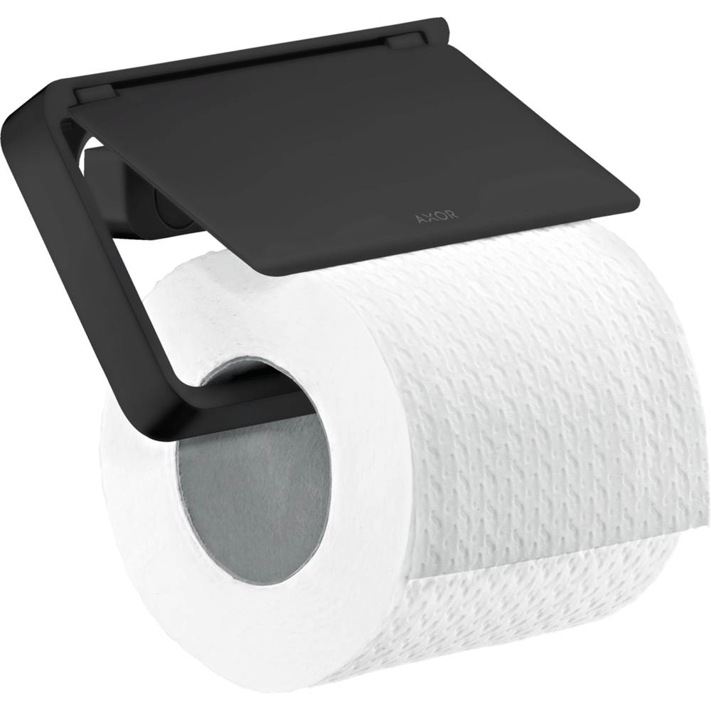 Axor - AXOR Universal SoftSquare Toilet Paper Holder with Cover in Matte Black - Matte Black