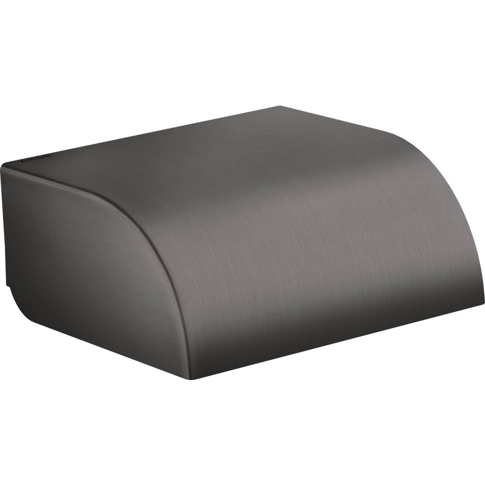 Axor - AXOR Universal Circular Roll Holder with Cover in Brushed Black Chrome - Brushed Black Chrome