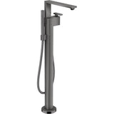 Axor - Edge Freestanding Tub Filler Trim with 1.75 GPM Handshower in Polished Black Chrome - Polished Black Chrome