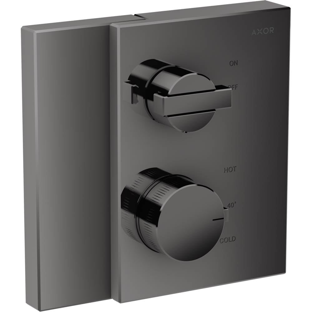 Axor - Edge Thermostatic Trim with Volume Control in Polished Black Chrome - Polished Black Chrome