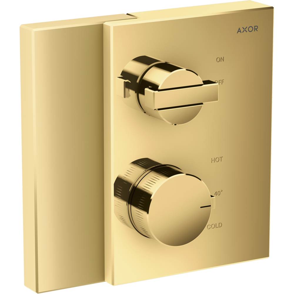 Axor - Edge Thermostatic Trim with Volume Control in Polished Gold Optic - Polished Gold Optic