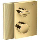 Axor - AXOR Edge Thermostatic Trim with Volume Control - Diamond Cut in Polished Gold Optic - Polished Gold Optic