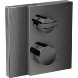 Axor - AXOR Edge Thermostatic Trim with Volume Control and Diverter - Diamond Cut in Polished Black Chrome - Polished Black Chrome