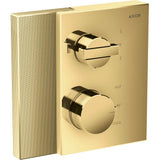 Axor - AXOR Edge Thermostatic Trim with Volume Control and Diverter - Diamond Cut in Polished Gold Optic - Polished Gold Optic