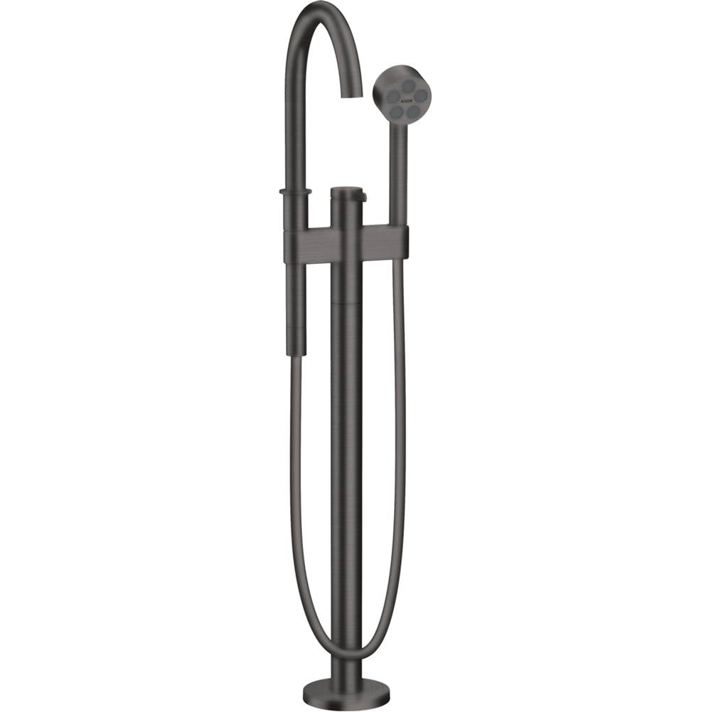 Axor - AXOR ONE Freestanding Tub Filler Trim with 1.75 GPM Handshower in Brushed Black Chrome - Brushed Black Chrome
