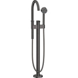 Axor - AXOR ONE Freestanding Tub Filler Trim with 1.75 GPM Handshower in Brushed Black Chrome - Brushed Black Chrome
