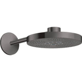 Axor - AXOR ONE Showerhead 280 2-Jet with Showerarm Trim, 1.75 GPM in Brushed Black Chrome - Brushed Black Chrome