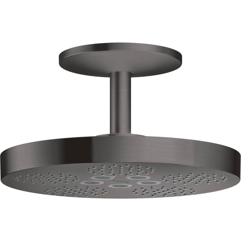 Axor - AXOR ONE Showerhead 280 2-Jet with Ceiling Mount Trim, 2.5 GPM in Brushed Black Chrome - Brushed Black Chrome