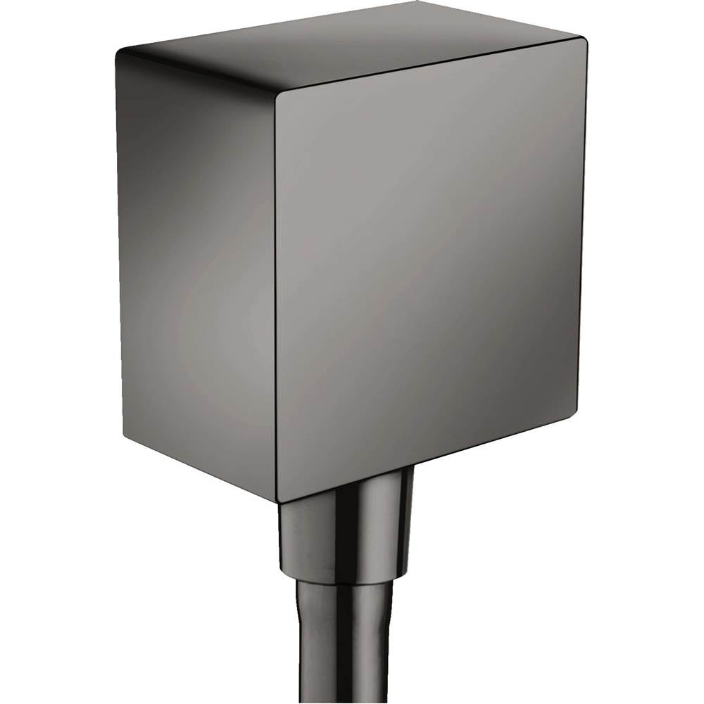Axor - AXOR ShowerSolutions Wall Outlet Square with Check Valves in Polished Black Chrome - Polished Black Chrome