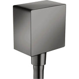 Axor - AXOR ShowerSolutions Wall Outlet Square with Check Valves in Polished Black Chrome - Polished Black Chrome