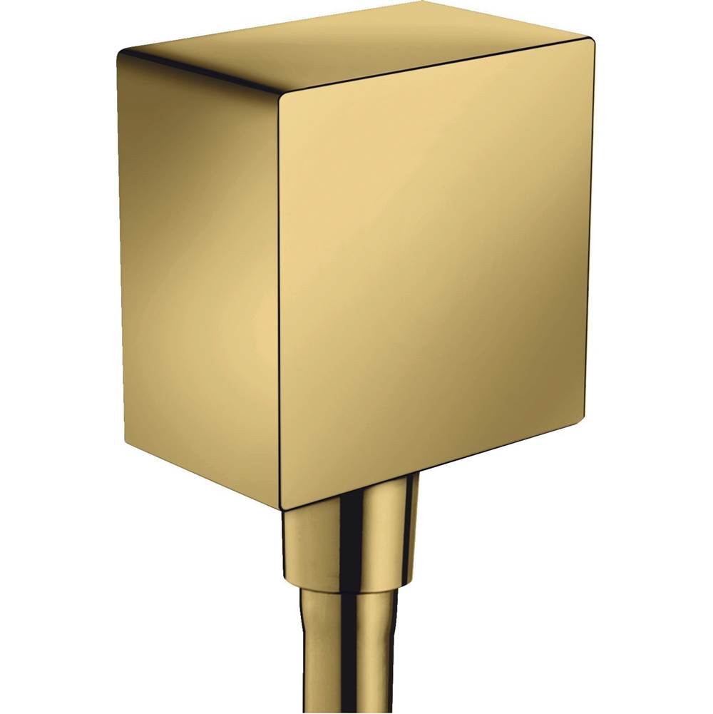 Axor - AXOR ShowerSolutions Wall Outlet Square with Check Valves in Polished Gold Optic - Polished Gold Optic