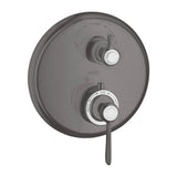 Axor - AXOR Montreux Thermostatic Trim with Volume Control and Diverter in Brushed Black Chrome - Brushed Black Chrome