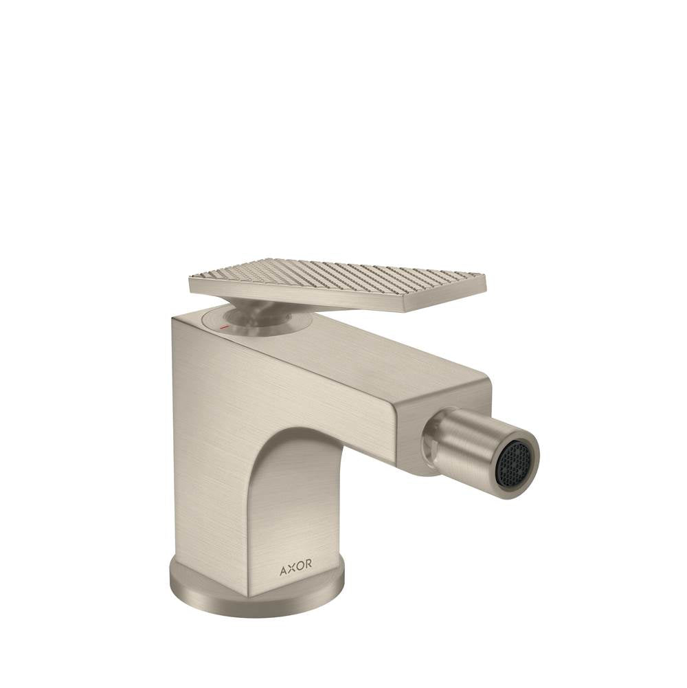 Axor - AXOR Citterio Single-Hole Bidet Faucet with Pop-Up Drain- Rhombic Cut, 1.5 GPM in Brushed Nickel - Brushed Nickel