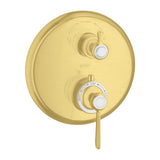 Axor - AXOR Montreux Thermostatic Trim with Volume Control and Diverter in Brushed Gold Optic - Brushed Gold Optic