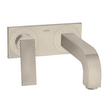 Axor - AXOR Citterio Wall-Mounted Single-Handle Faucet Trim with Base Plate- Rhombic Cut, 1.2 GPM in Brushed Nickel - Brushed Nickel