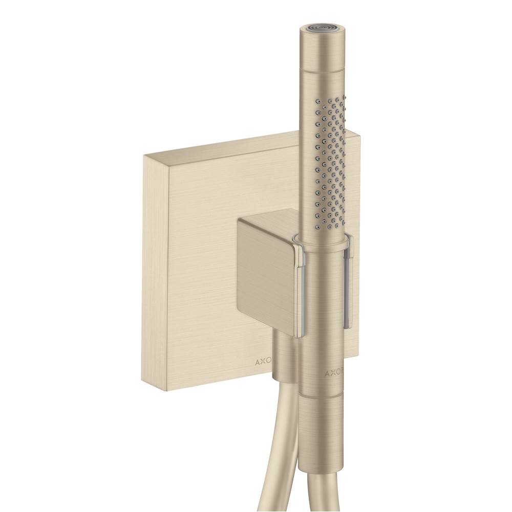 Axor - AXOR ShowerSolutions Handshower Holder with Outlet 5'' x 5'' with Handshower, 1.75 GPM in Brushed Nickel - Brushed Nickel