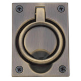 Baldwin - 0395 FLUSH RING PULL 050 - Satin Brass and Black