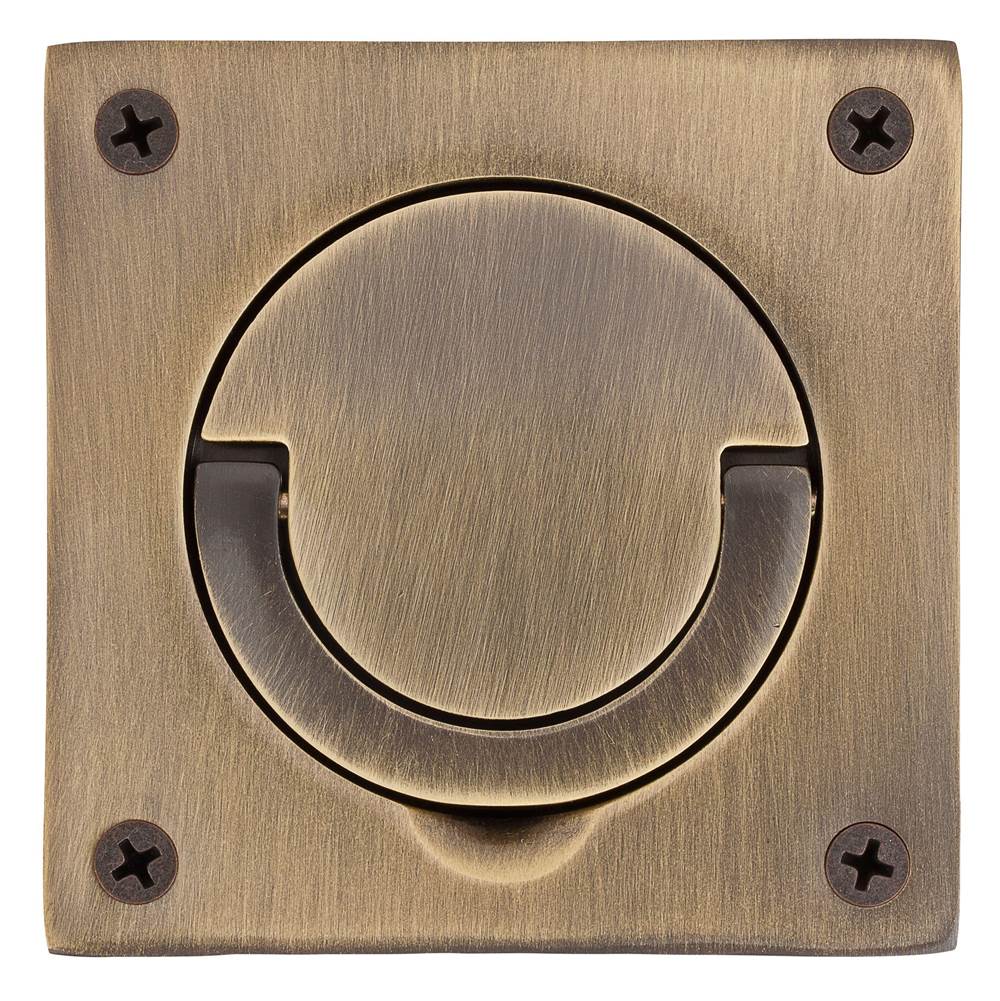 Baldwin - 0397 FLUSH RING PULL W/S - Satin Brass and Black