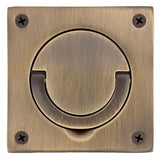 Baldwin - 0397 FLUSH RING PULL 050 - Satin Brass and Black
