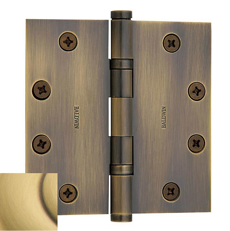 Baldwin - 1046 HNGE 4.5X4.5 - Satin Brass and Brown