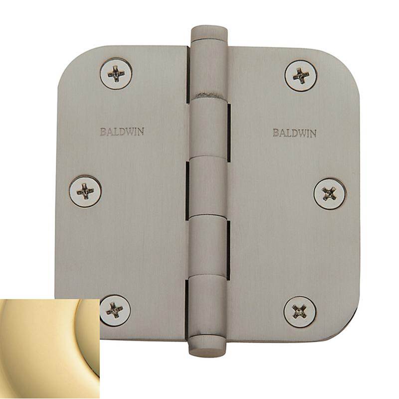 Baldwin - 1135 5/8 RAD CNR HINGE - Non-Lacquered Brass
