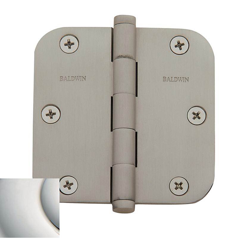 Baldwin - 1135 5/8 RAD CNR HINGE - Lifetime Polished Nickel