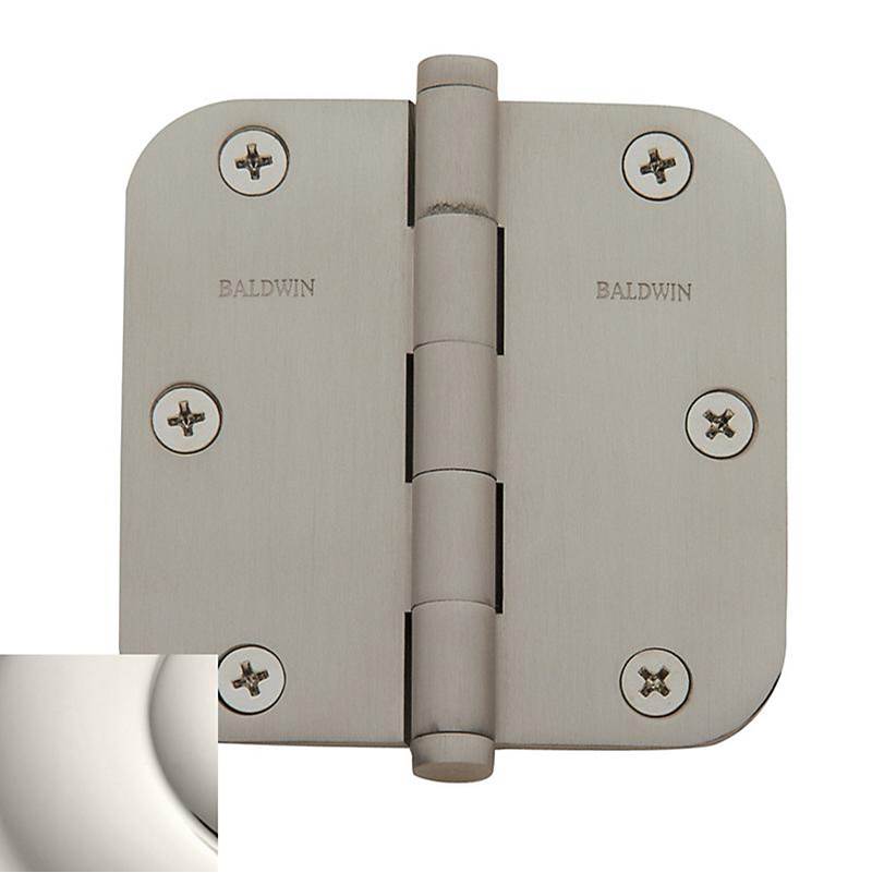 Baldwin - 1135 5/8 RAD CNR HINGE - Polished Nickel