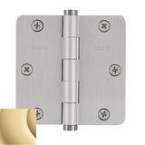 Baldwin - 1435 1/4 RAD CNR HINGE - Non-Lacquered Brass