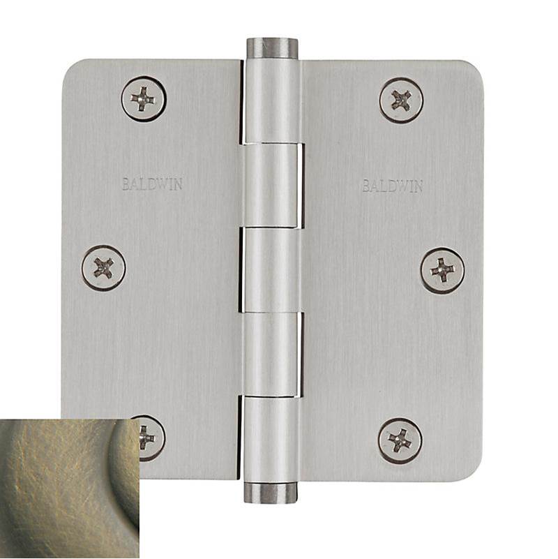 Baldwin - 1435 1/4 RAD CNR HINGE - Satin Brass and Black