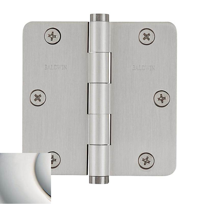Baldwin - 1435 1/4 RAD CNR HINGE - Lifetime Polished Nickel