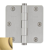 Baldwin - 1435 1/4 RAD CNR HINGE - Satin Brass and Brown