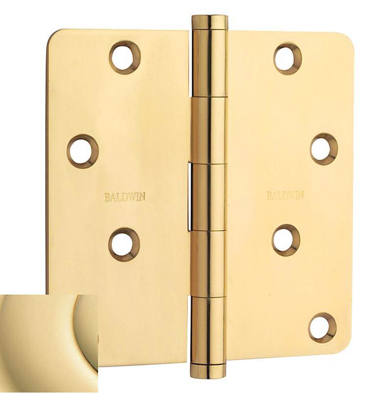 Baldwin - 1440 1/4 RAD CNR HINGE - Non-Lacquered Brass