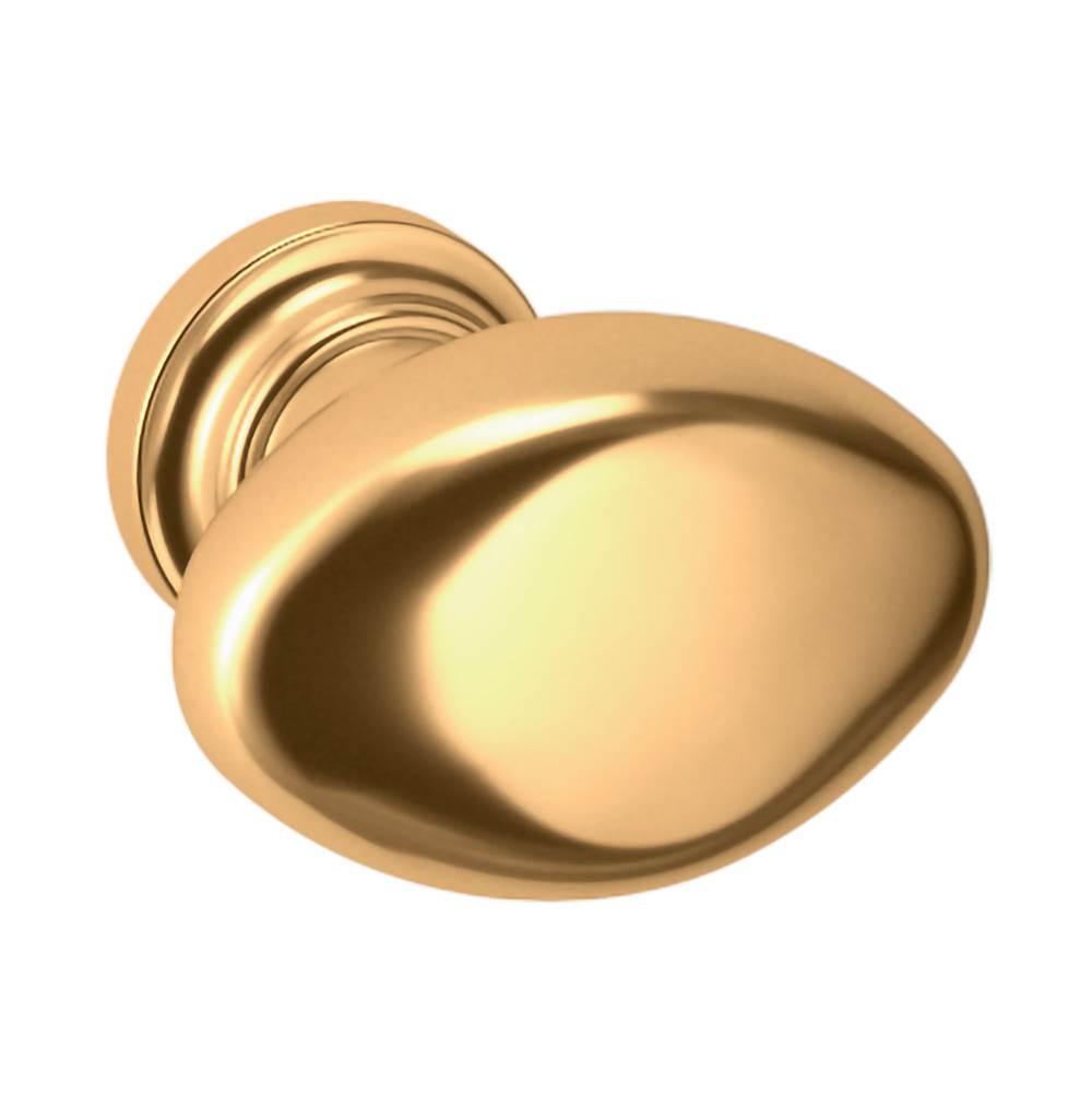 Baldwin - 4910 OVAL KNOB 1.125x0.75IN - Lifetime Polished Brass