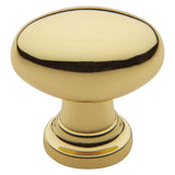 Baldwin - 4910 OVAL KNOB 1.125x0.75IN - Non Lacquered Brass