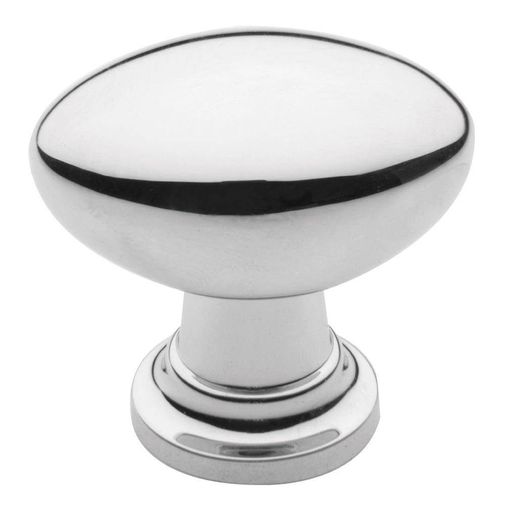 Baldwin - 4910 OVAL KNOB 1.125x0.75IN - Polished Chrome