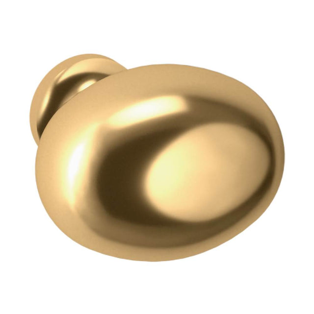 Baldwin - 4913 OVAL KNOB 1.312x1.4IN - Lifetime Polished Brass