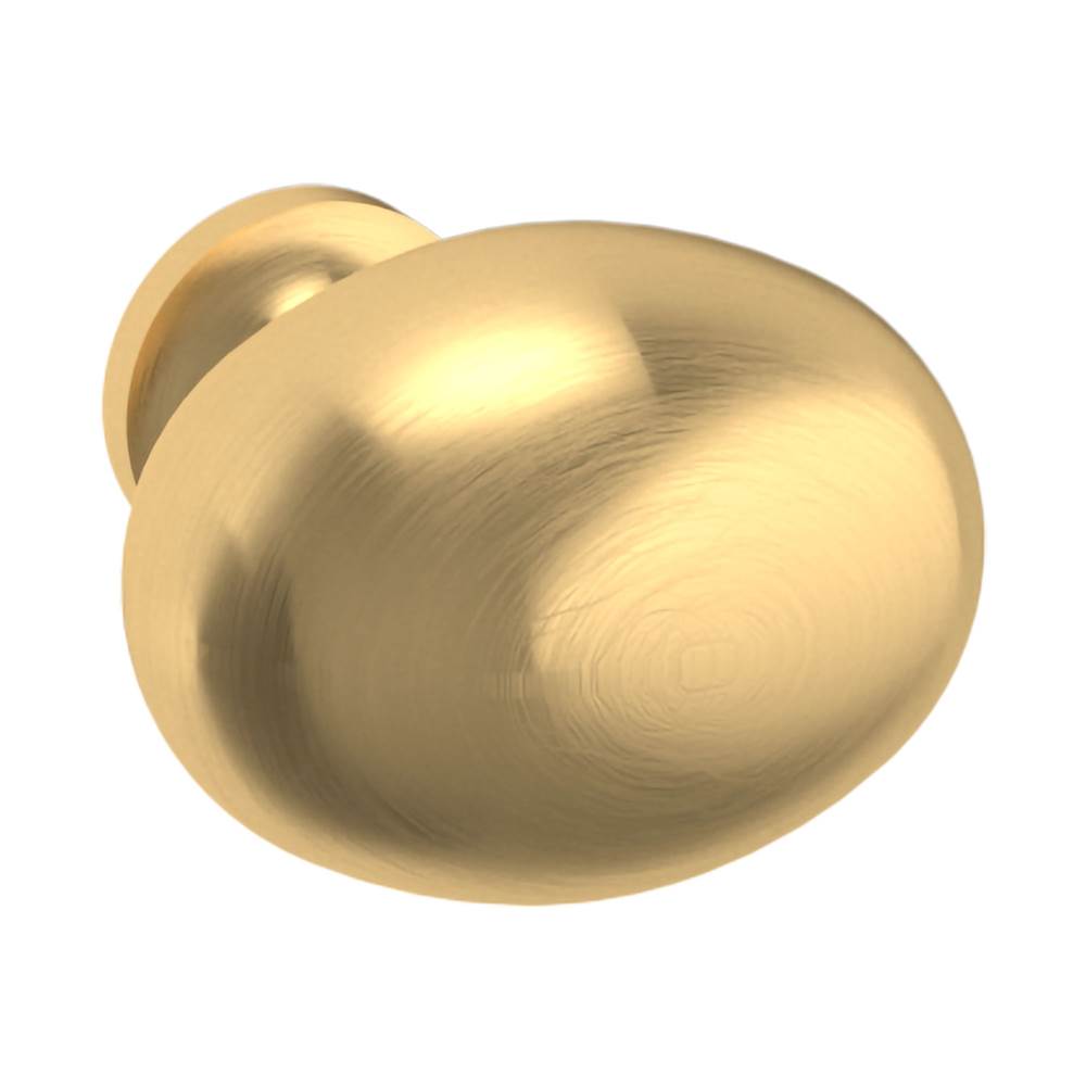 Baldwin - 4913 OVAL KNOB 1.312x1.4IN - Liefetime Satin Brass