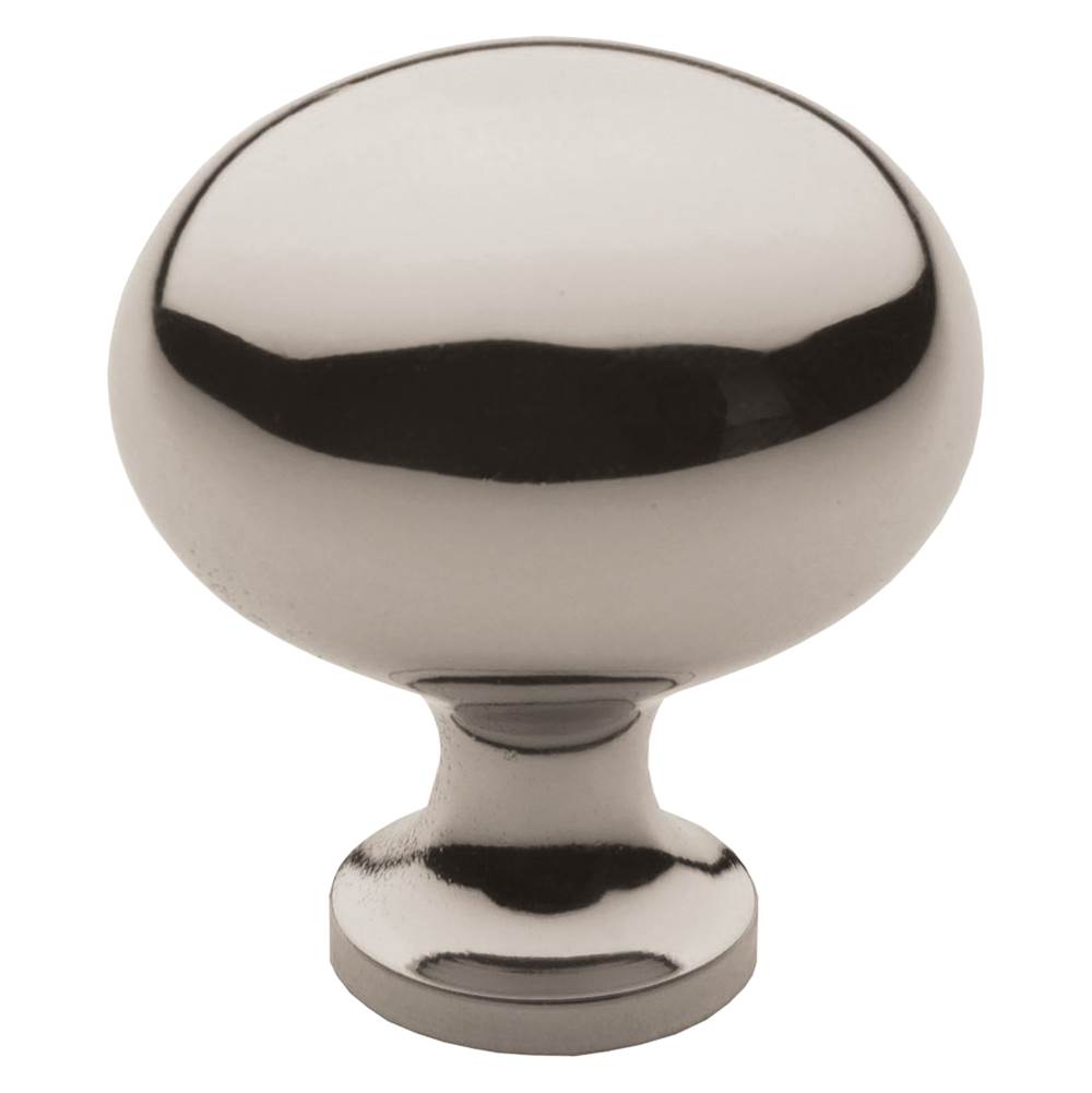 Baldwin - 4913 OVAL KNOB 1.312x1.4IN - Polished Nickel,Lifetime Finish