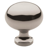 Baldwin - 4913 OVAL KNOB 1.312x1.4IN - Polished Nickel,Lifetime Finish