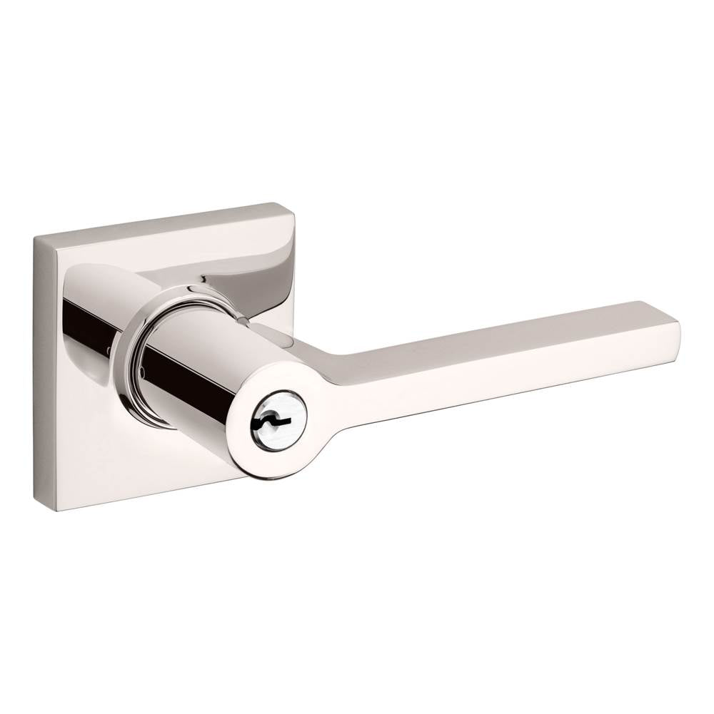Baldwin - 5285 SQ LVR W/SQ RSE RH - Polished Nickel,Lifetime Finish