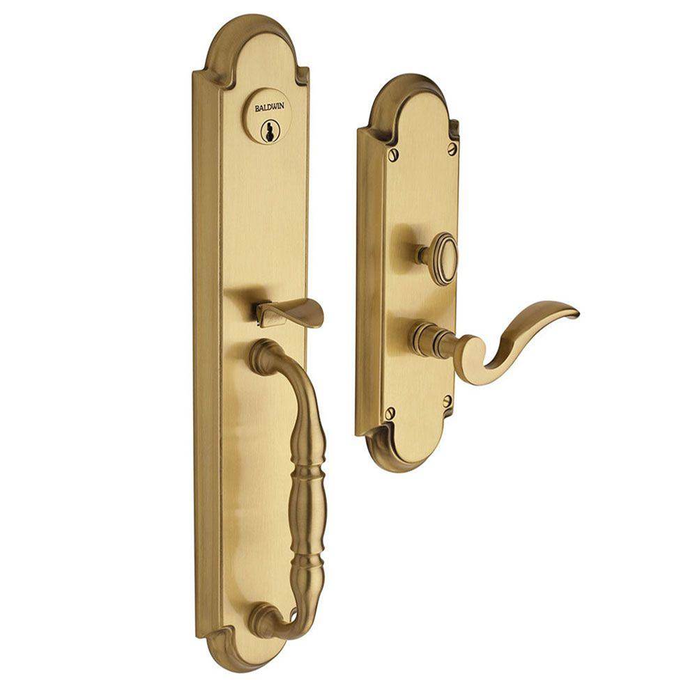 Baldwin - 6544 HAMILTON ENT TRM 06 - Satin Brass and Brown