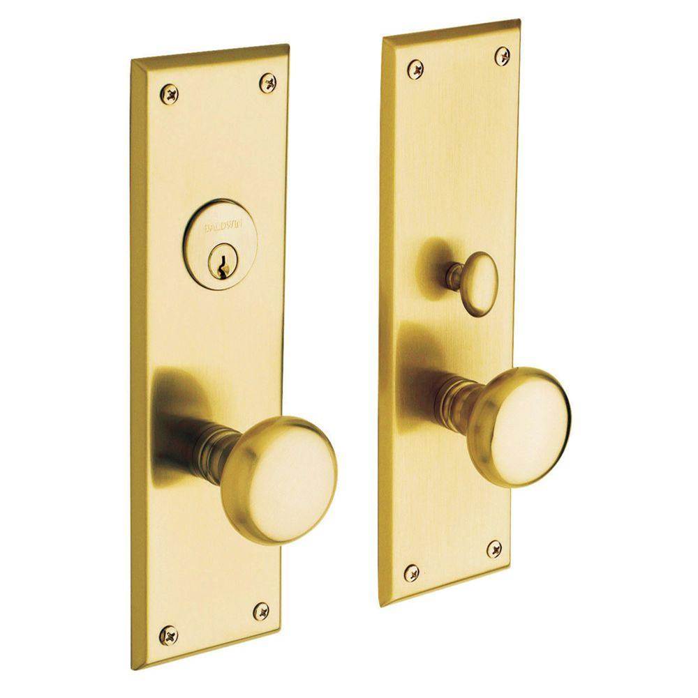 Baldwin - 6552 BALTIMORE ENT TRM 0 - Satin Brass and Brown